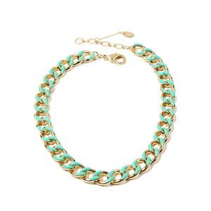 Turquoise Enamel And Gold Link Chain
